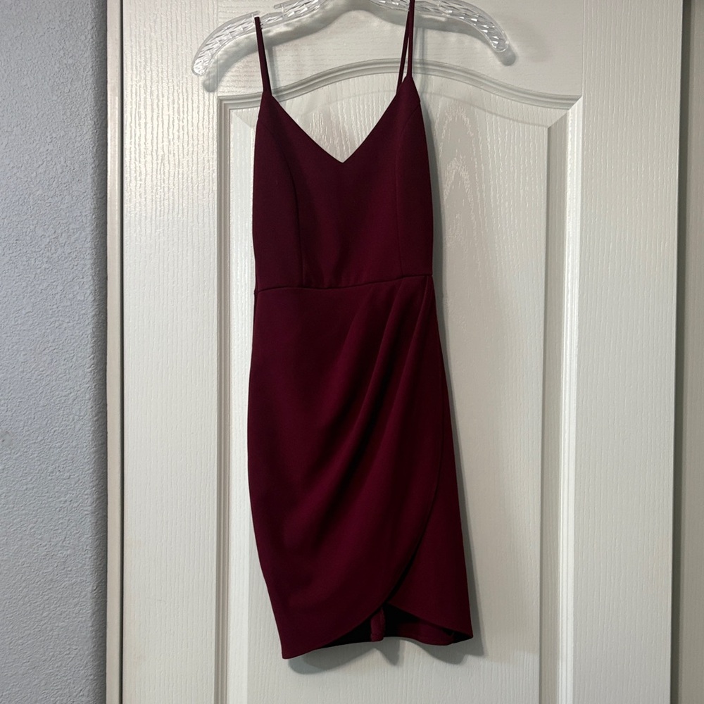 Lulu's Deep Red Spaghetti Strap Mini Dress